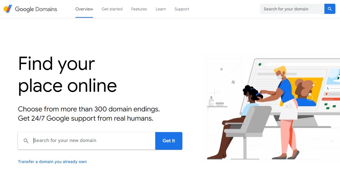 Search domain name to check availability on Google Domains