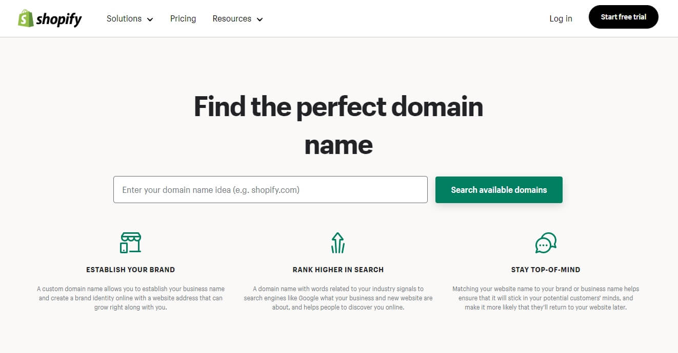 Shopify e-commerce domain registrar