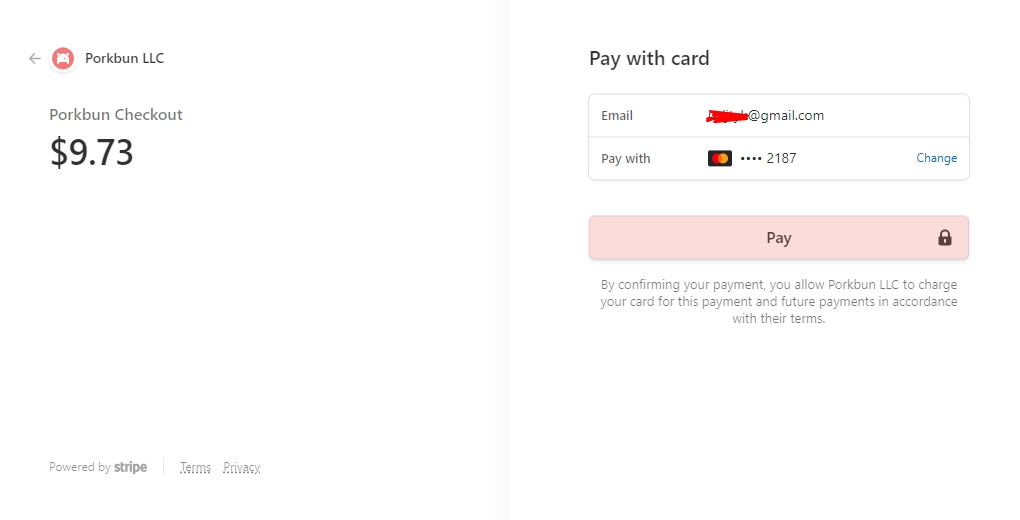 Porkbun checkout