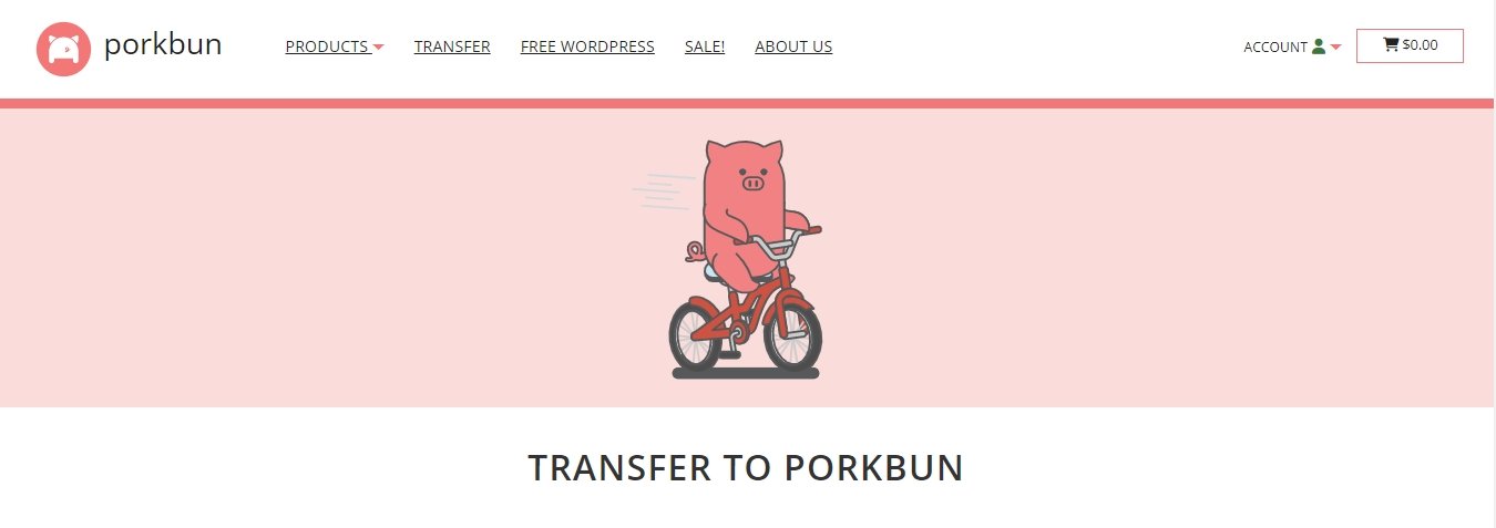 Porkbun Transfer page