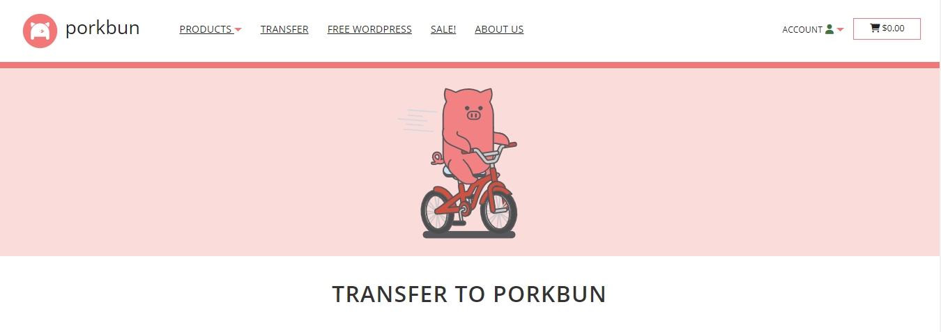 Porkbun Transfer page