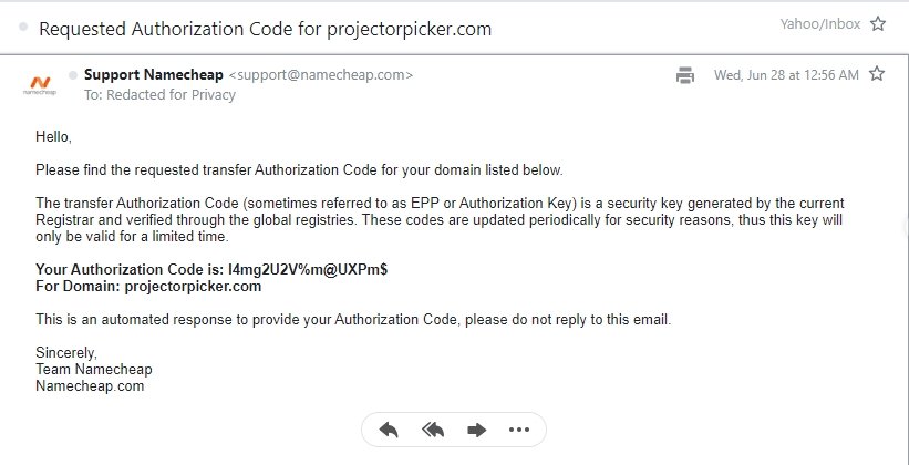EPP code received