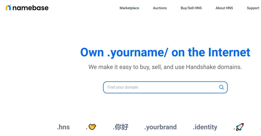 Namebase homepage