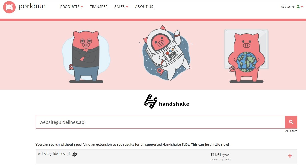 Pokbun Hanshake domain page